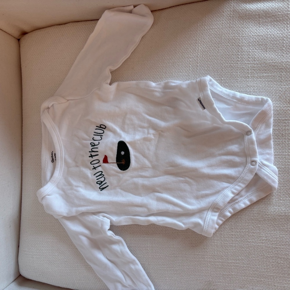 Carter's White and Black Long Sleeve Tee